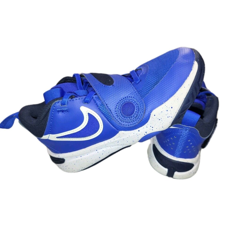 Nike Team Hustle D 11 "Hyper Royal/White-Obsidian" Big Kids' Basketball ShoesSz2 - Picture 2 of 11